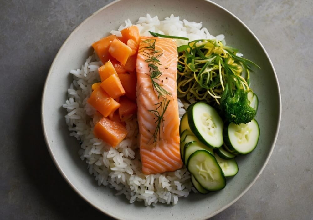 ryż-łosoś-warzywa