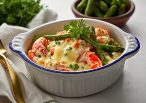 zapiekanka homar i szparagi