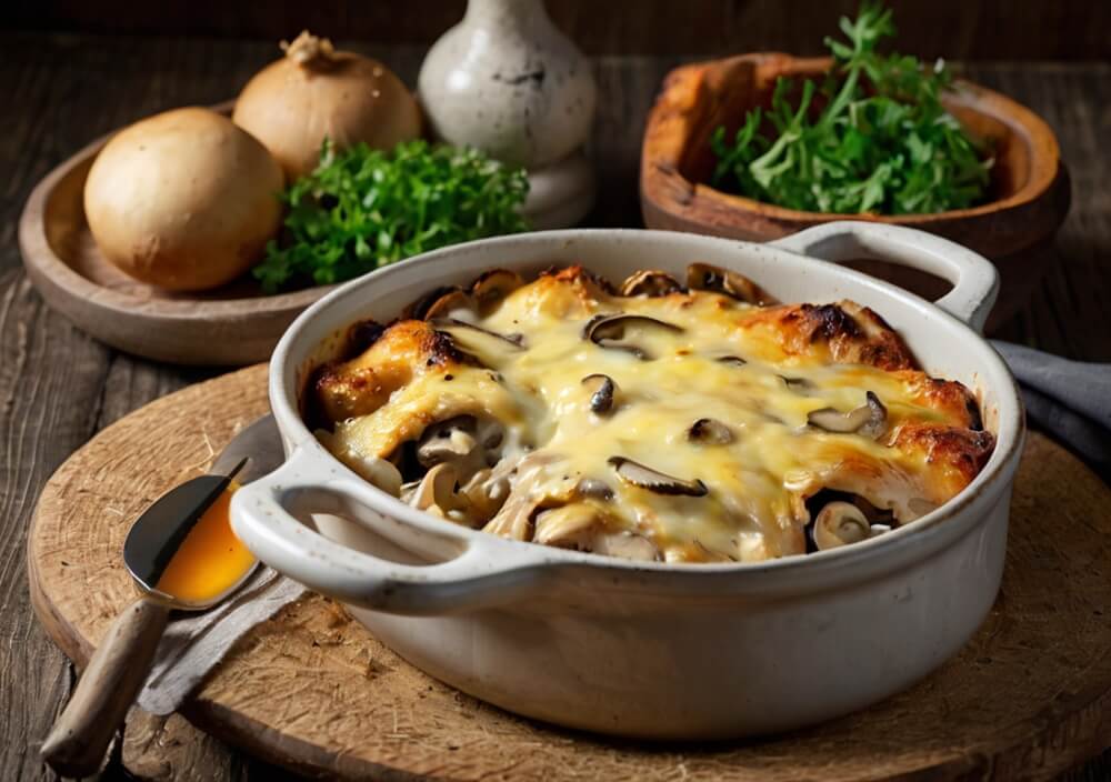 zapiekanka-kurczak-pieczarki