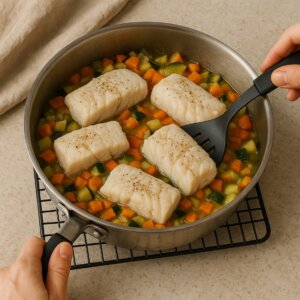 dorsz i warzywa -przygotowanie